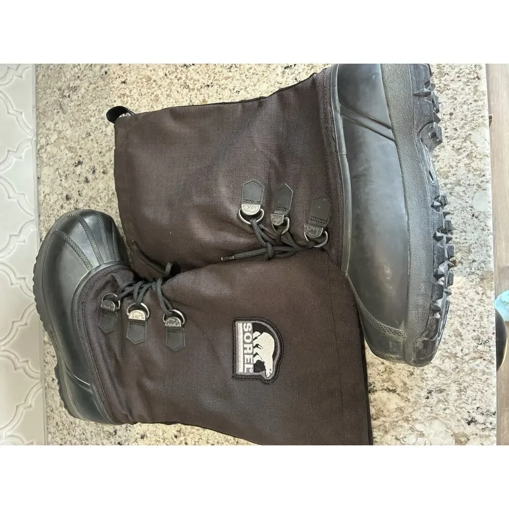 Sorel Boots Womens Size 8 Black Snowfall Insulated Waterproof Tall Lined Snow
